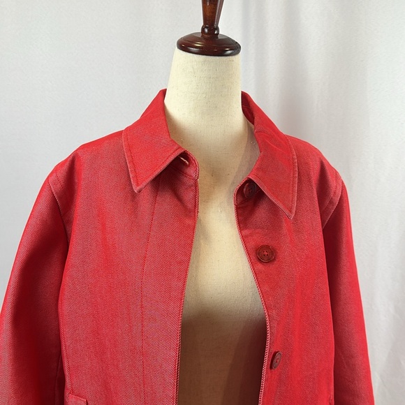 Red Button-Up Coat - Picture 2 of 4